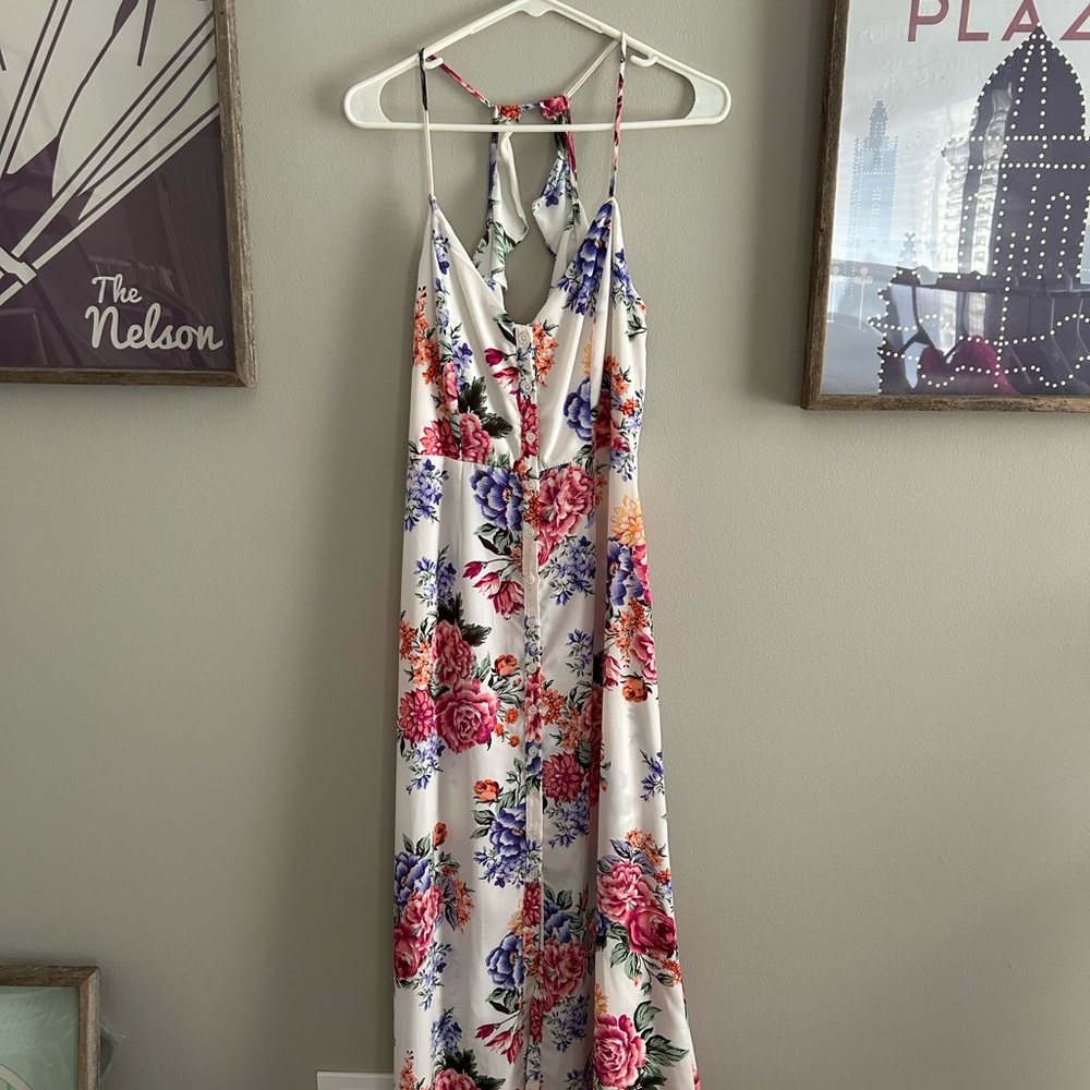Floral Maxi Crystal Sky Dress